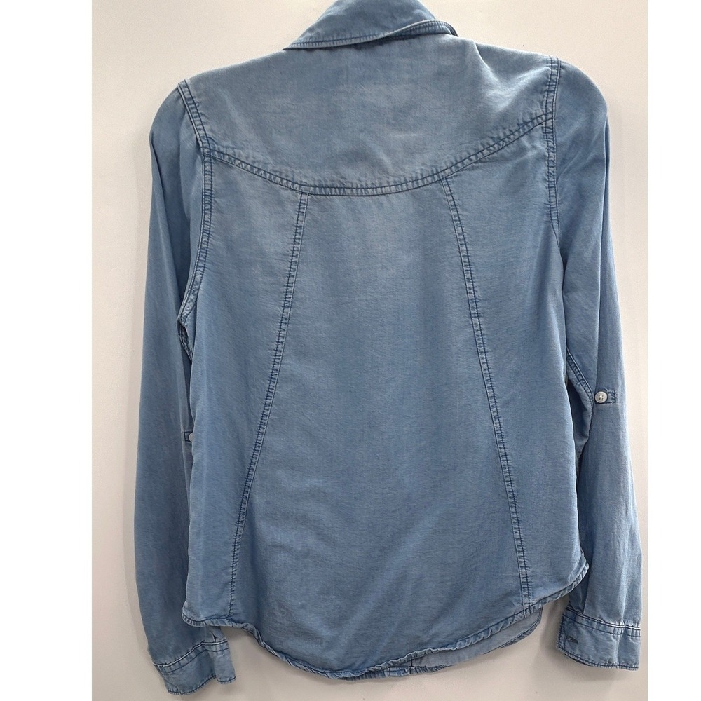 Thread & Supply Women Light Blue Tencel Lyocell Button Down Shirt Small TS-101 - Picture 4 of 8